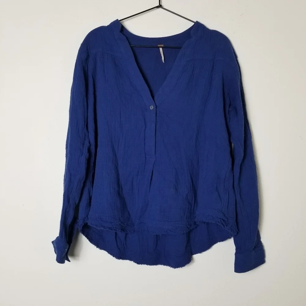 Free People Sapphire Changing Horizons Pullover Blouse - Picture 5 of 7